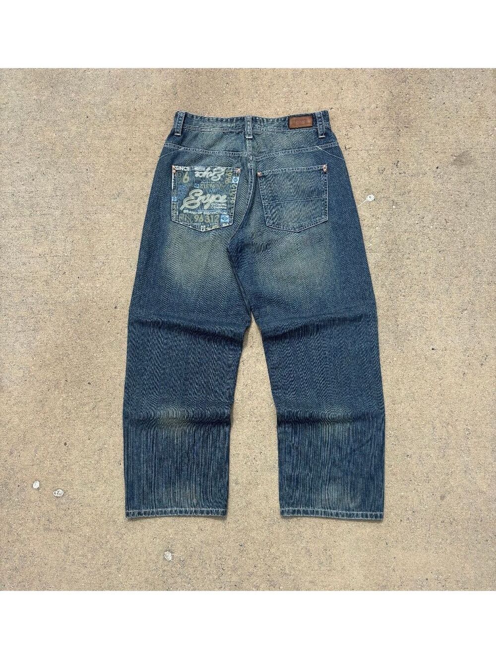 Vintage Evisu Denim Jeans Raw Selvage Faded washed Relaxed